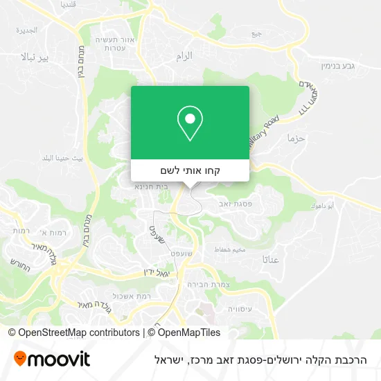 מפת הרכבת הקלה ירושלים-פסגת זאב מרכז
