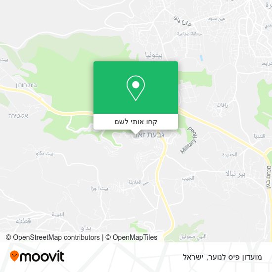 מפת מועדון פיס לנוער