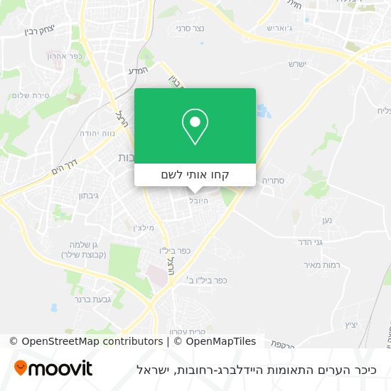 מפת כיכר הערים התאומות היידלברג-רחובות