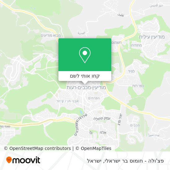 מפת פצ'ולה - חומוס בר ישראלי