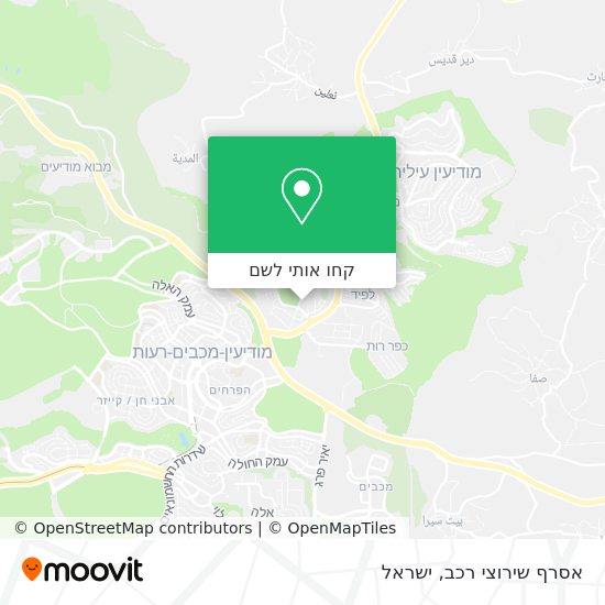 מפת אסרף שירוצי רכב