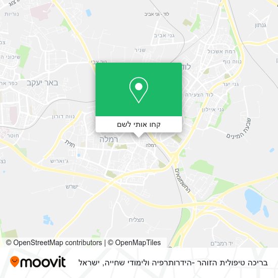 מפת בריכה טיפולית הזוהר -הידרותרפיה ולימודי שחייה