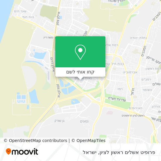 מפת פרופיט אשלים ראשון לציון