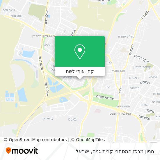 מפת חניון מרכז המסחרי קרית גנים