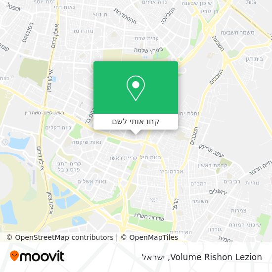 מפת Volume Rishon Lezion