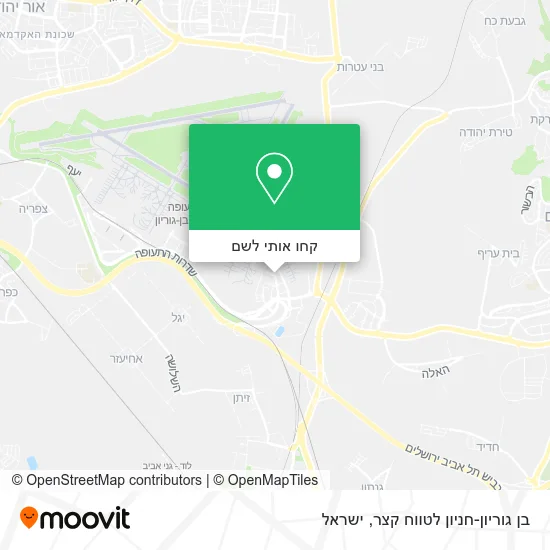 מפת בן גוריון-חניון לטווח קצר