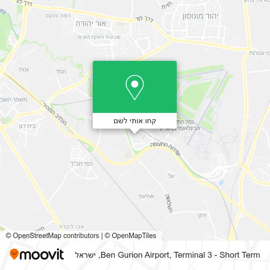 מפת Ben Gurion Airport, Terminal 3 - Short Term