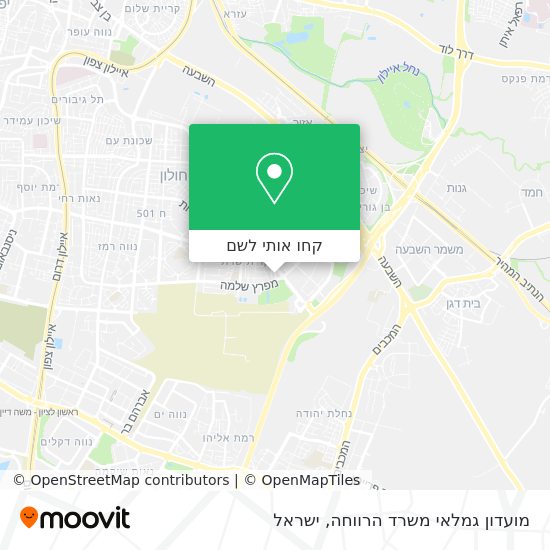 מפת מועדון גמלאי משרד הרווחה