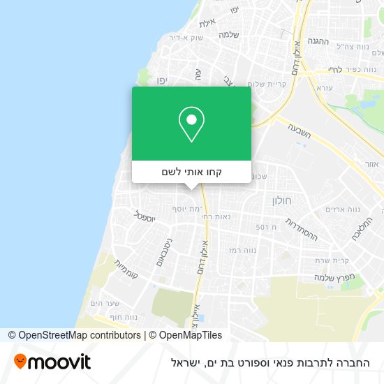 מפת החברה לתרבות פנאי וספורט בת ים