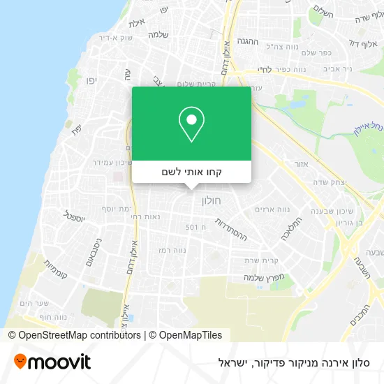 מפת סלון אירנה מניקור פדיקור