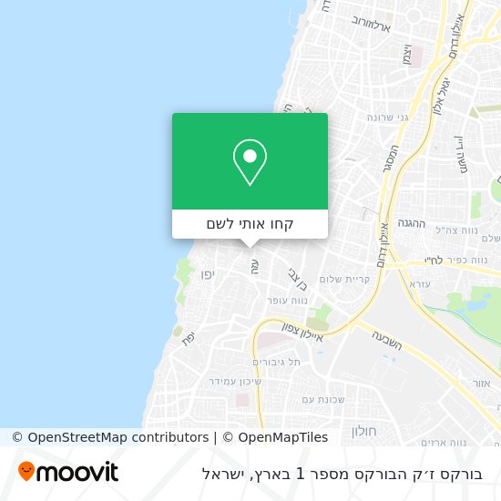 מפת בורקס ז׳ק הבורקס מספר 1 בארץ