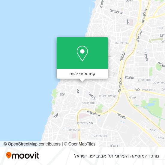 מפת מרכז המוסיקה העירוני תל-אביב יפו