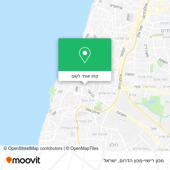 מפת מכון רישוי-מכון הדרום