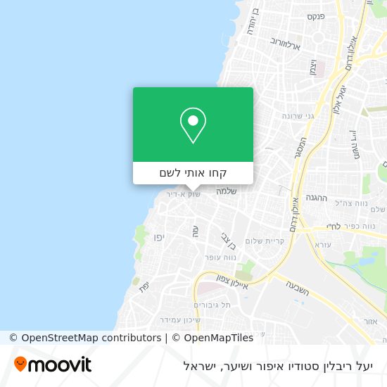 מפת יעל ריבלין סטודיו איפור ושיער