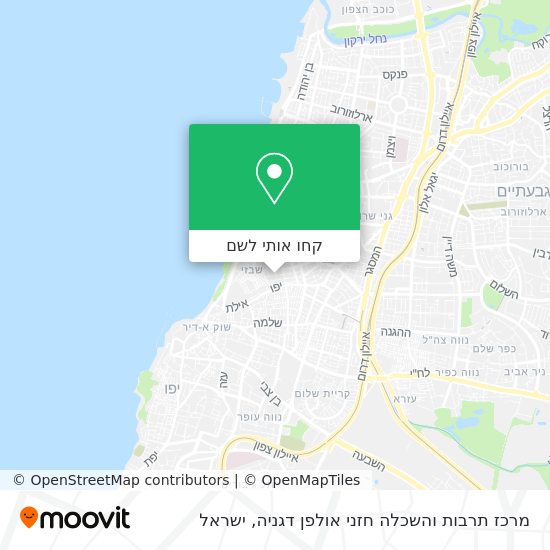 מפת מרכז תרבות והשכלה חזני אולפן דגניה