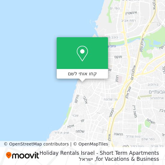 מפת Holiday Rentals Israel - Short Term Apartments for Vacations & Business