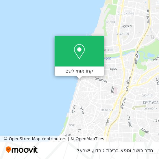 מפת חדר כושר וספא בריכת גורדון