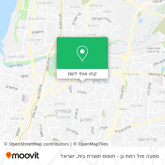 מפת מסבה פול רמת גן - חומוס תוצרת בית
