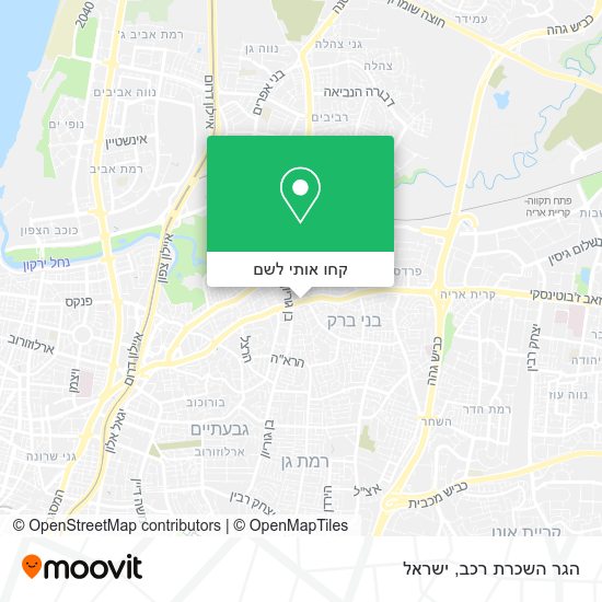 מפת הגר השכרת רכב