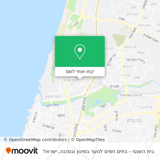 מפת בית השנטי - בתים חמים לנוער בסיכון ובסכנה