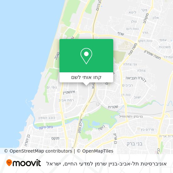 מפת אוניברסיטת תל-אביב-בניין שרמן למדעי החיים