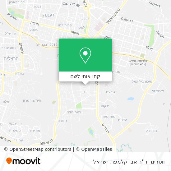 מפת ווטרינר ד''ר אבי קלמפר