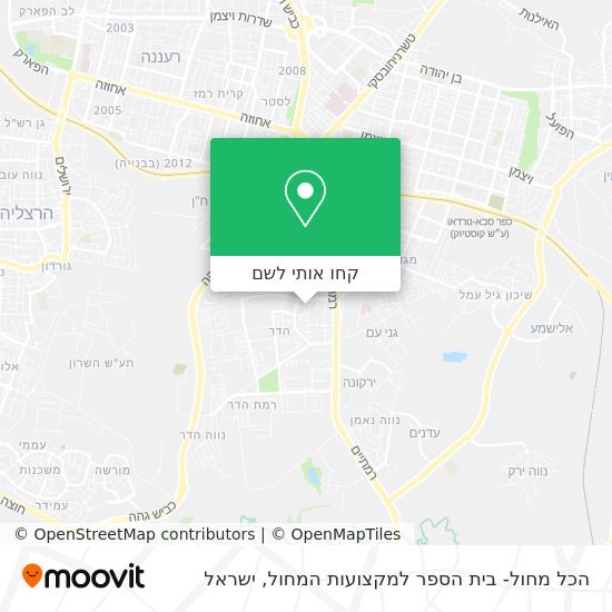 מפת הכל מחול- בית הספר למקצועות המחול