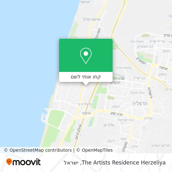 מפת The Artists Residence Herzeliya