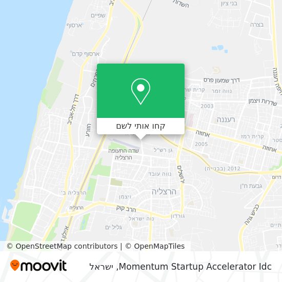 מפת Momentum Startup Accelerator Idc