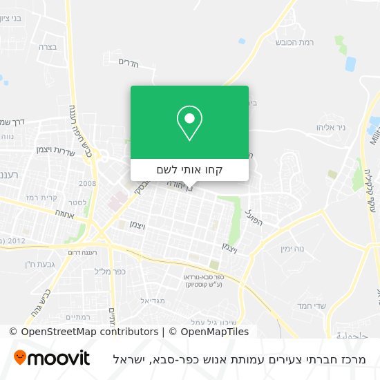 מפת מרכז חברתי צעירים עמותת אנוש כפר-סבא