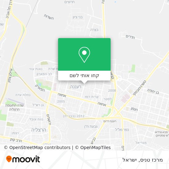 מפת מרכז טניס