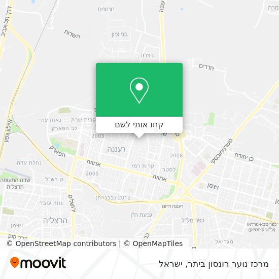 מפת מרכז נוער רונסון ביתר