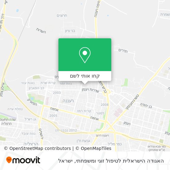 מפת האגודה הישראלית לטיפול זוגי ומשפחתי