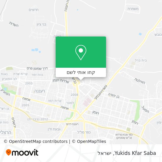 מפת Yukids Kfar Saba