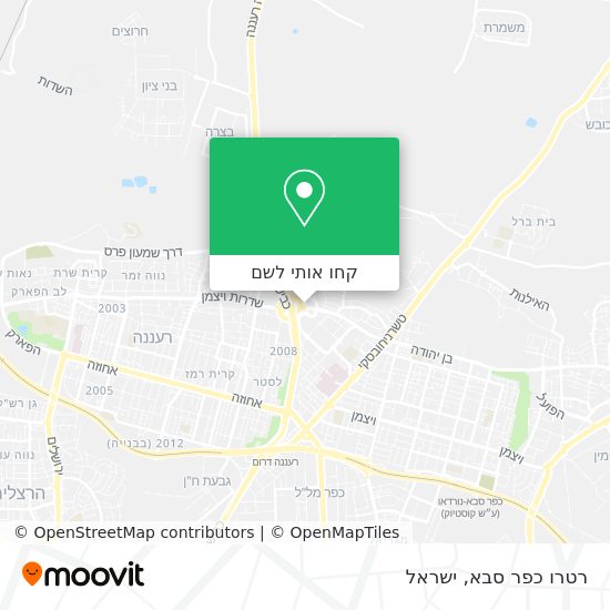 מפת רטרו כפר סבא
