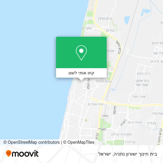 מפת בית חינוך ישורון נתניה