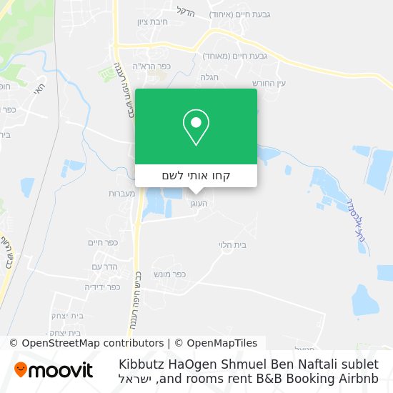 מפת Kibbutz HaOgen Shmuel Ben Naftali sublet and rooms rent B&B Booking Airbnb