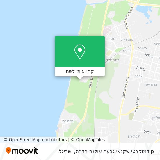 מפת גן דמוקרטי שקנאי גבעת אולגה חדרה