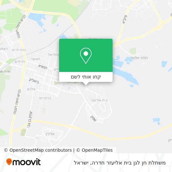 מפת משתלת חן לגן בית אליעזר חדרה