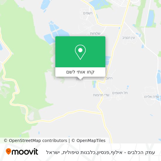 מפת עמק הכלבים - אילוף,פנסיון,כלבנות טיפולית