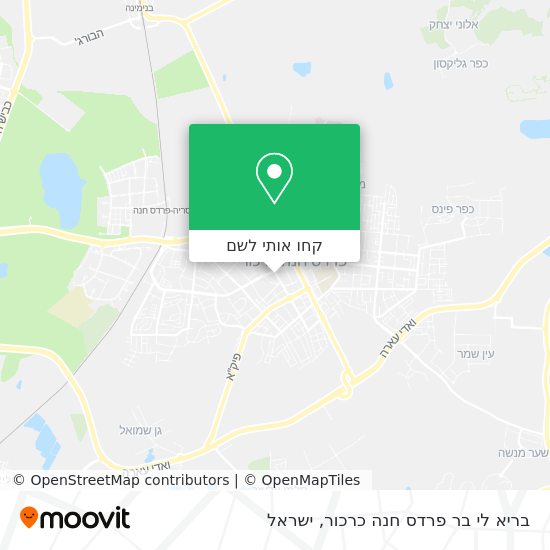 מפת בריא לי בר פרדס חנה כרכור
