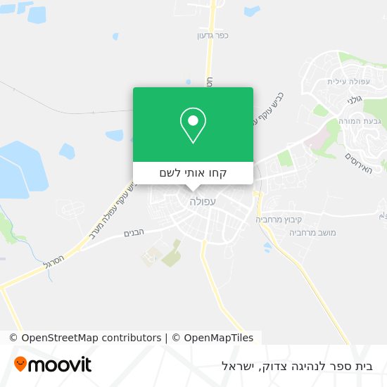 מפת בית ספר לנהיגה צדוק