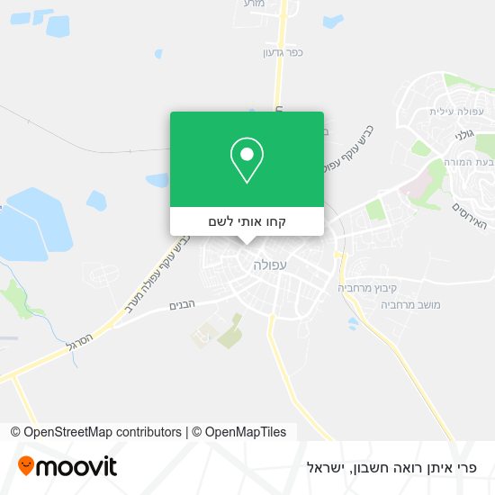 מפת פרי איתן רואה חשבון