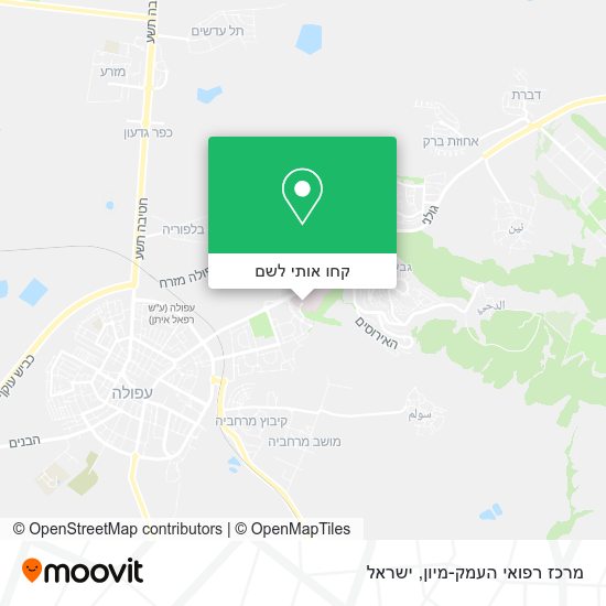 מפת מרכז רפואי העמק-מיון