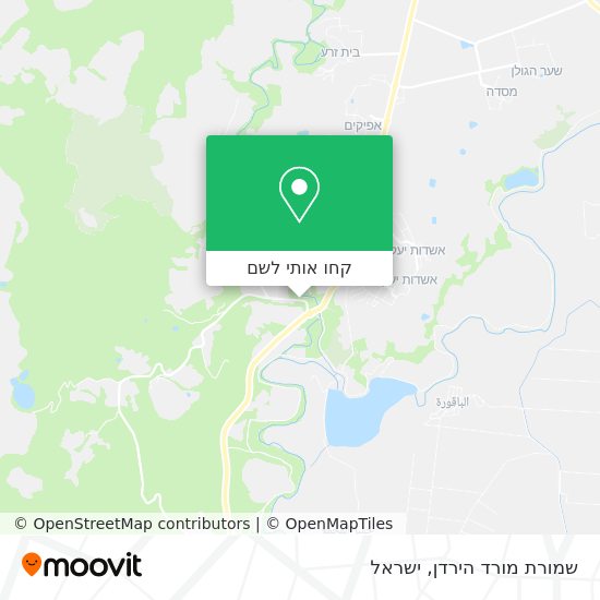 מפת שמורת מורד הירדן
