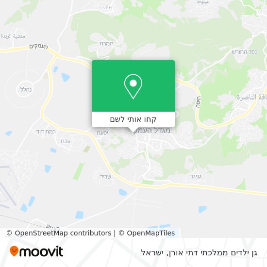 מפת גן ילדים ממלכתי דתי אורן