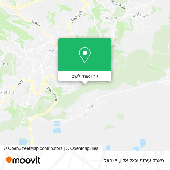 מפת פארק עירוני יגאל אלון