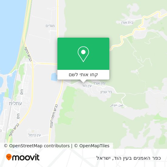 מפת כפר האמנים בעין הוד