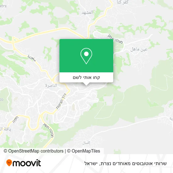 מפת שרותי אוטובוסים מאוחדים נצרת