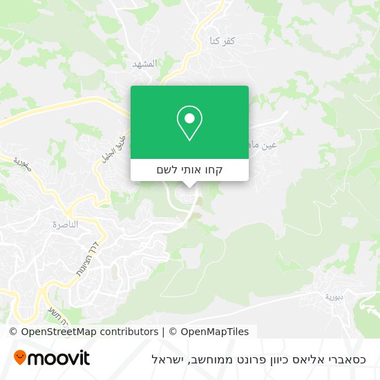 מפת כסאברי אליאס כיוון פרונט ממוחשב